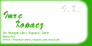 imre kopacz business card